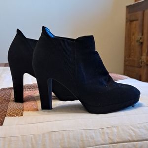 Women's black heeled boots